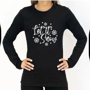 Black 'Let It Snow' Long Sleeve Shirt